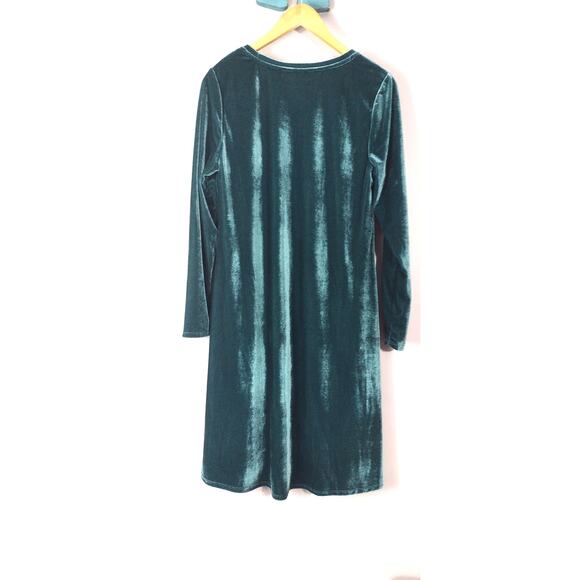 Soft Surroundings Short Santiago Knee Length Emerald Green Velvet Dress M - Picture 16 of 16